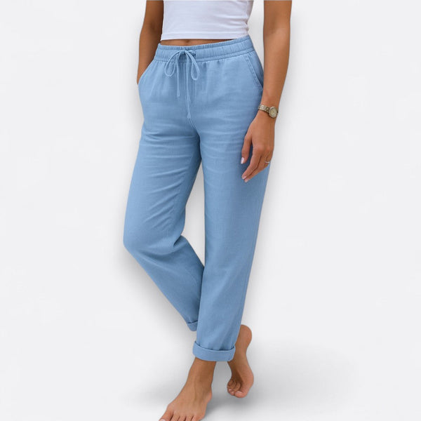 Sara | Premium elastične lanene pantalone