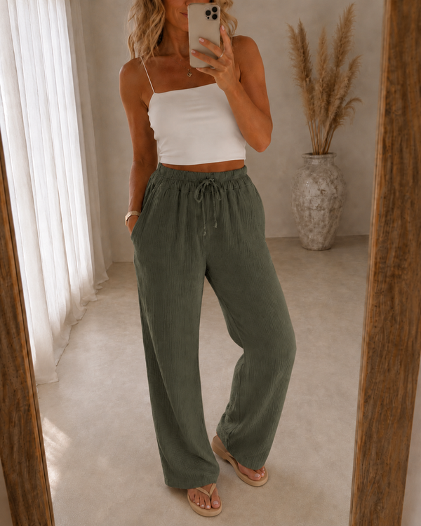 Pamučne opuštene pantalone