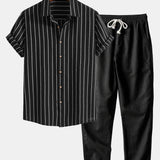 Nikola - Striped shirt and linen trousers