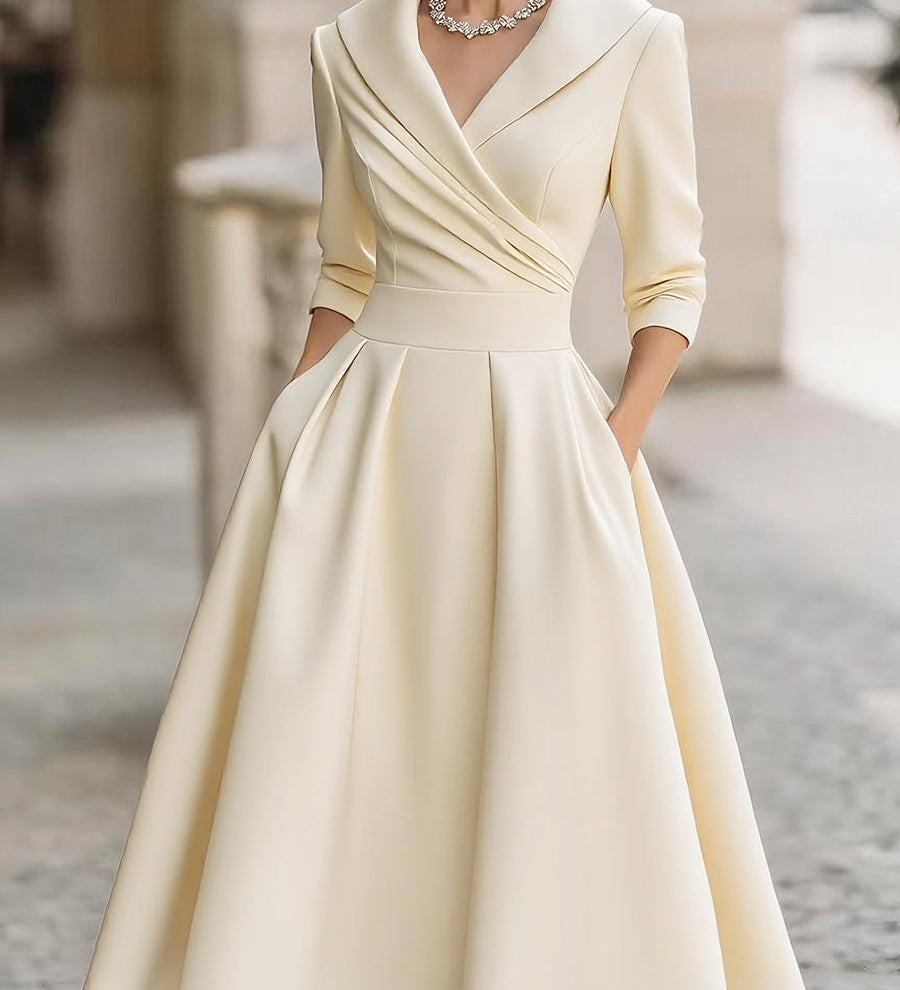 Ivana | Vintage satenska midi haljina