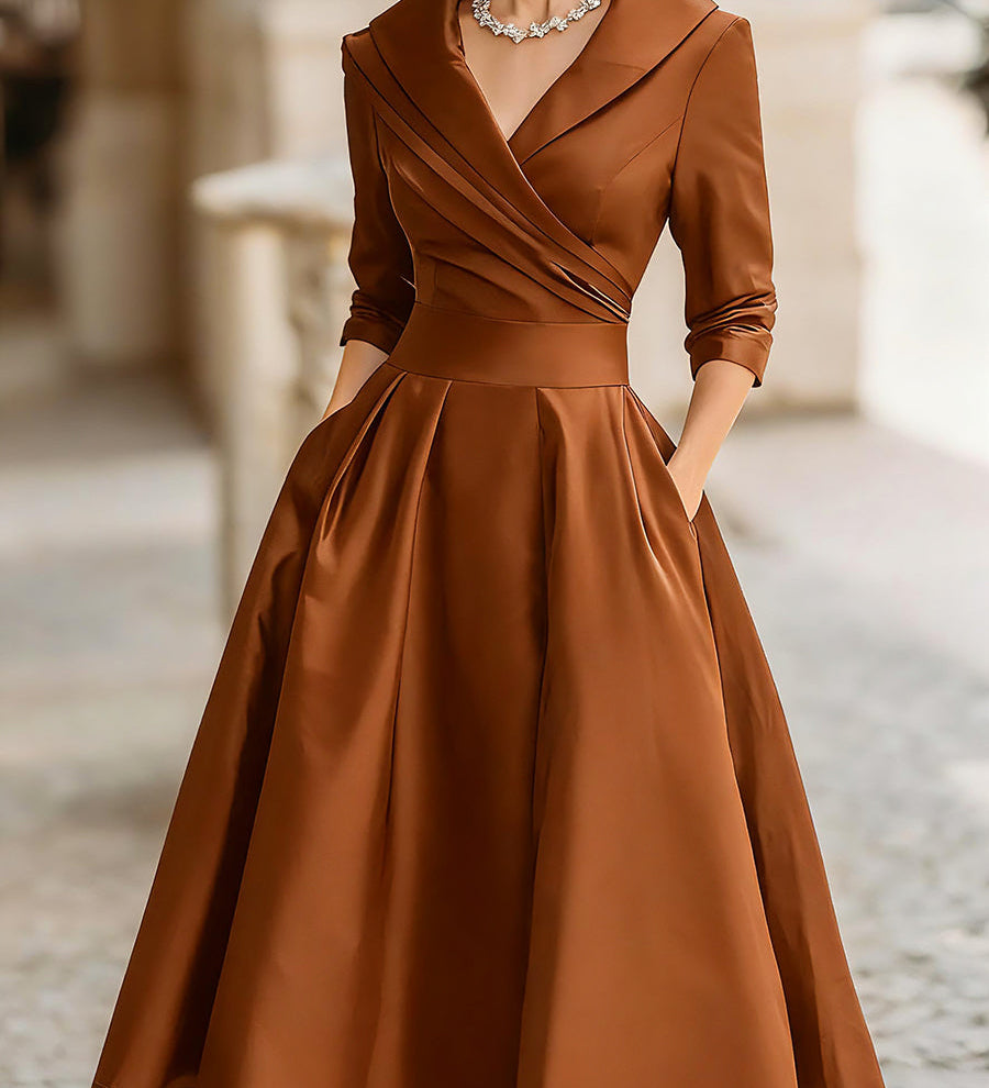 Ivana | Vintage satenska midi haljina