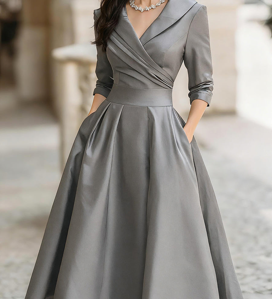Ivana | Vintage satenska midi haljina