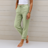 Sara - Premium elastične lanene pantalone