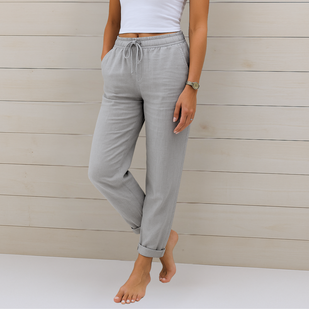Sara | Premium elastične lanene pantalone