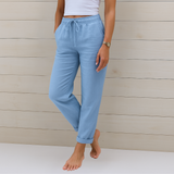Sara - Premium elastične lanene pantalone
