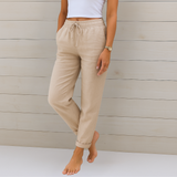 Sara - Premium elastične lanene pantalone