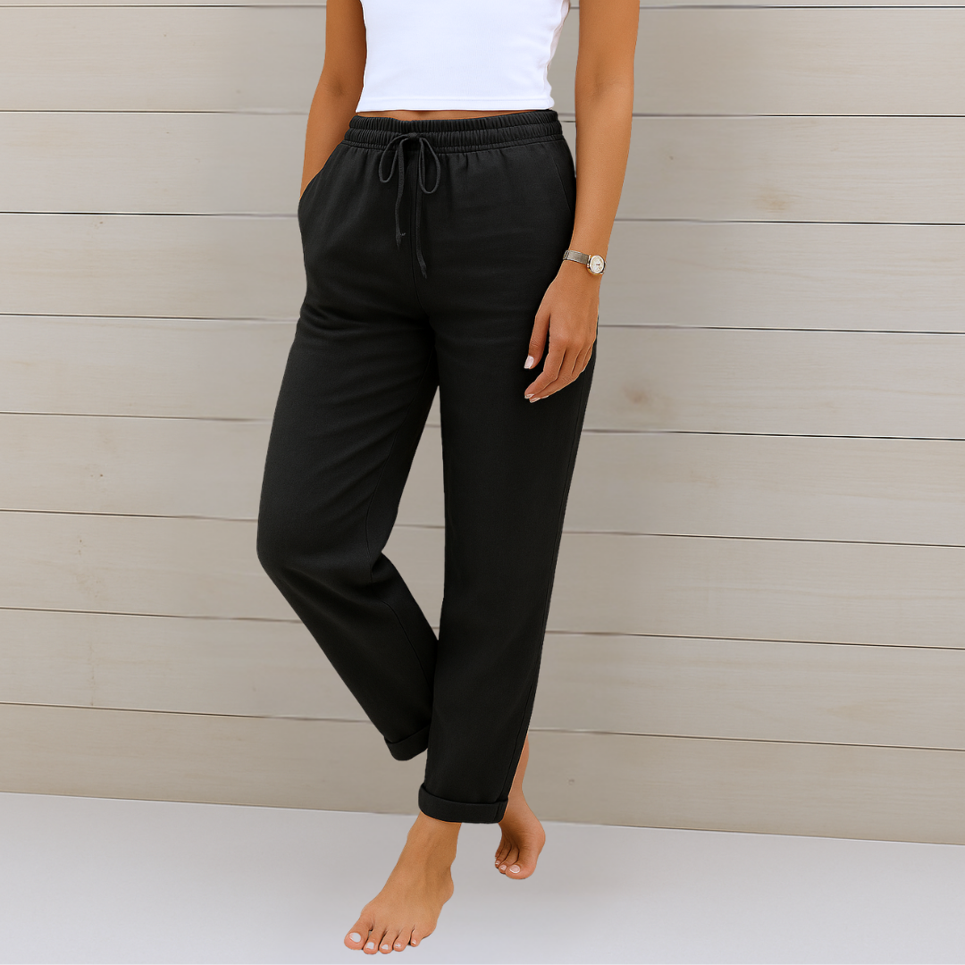 Sara | Premium elastične lanene pantalone