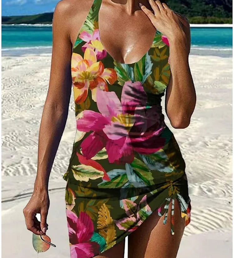 Ivana | Cvetni tankini sa šortsem i efektom ravnog stomaka