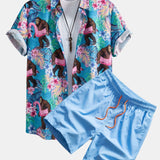 Milan - Tropical Print Shirt and Swim Shorts