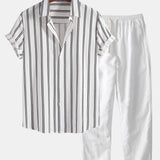 Dušan - Striped shirt and linen trousers