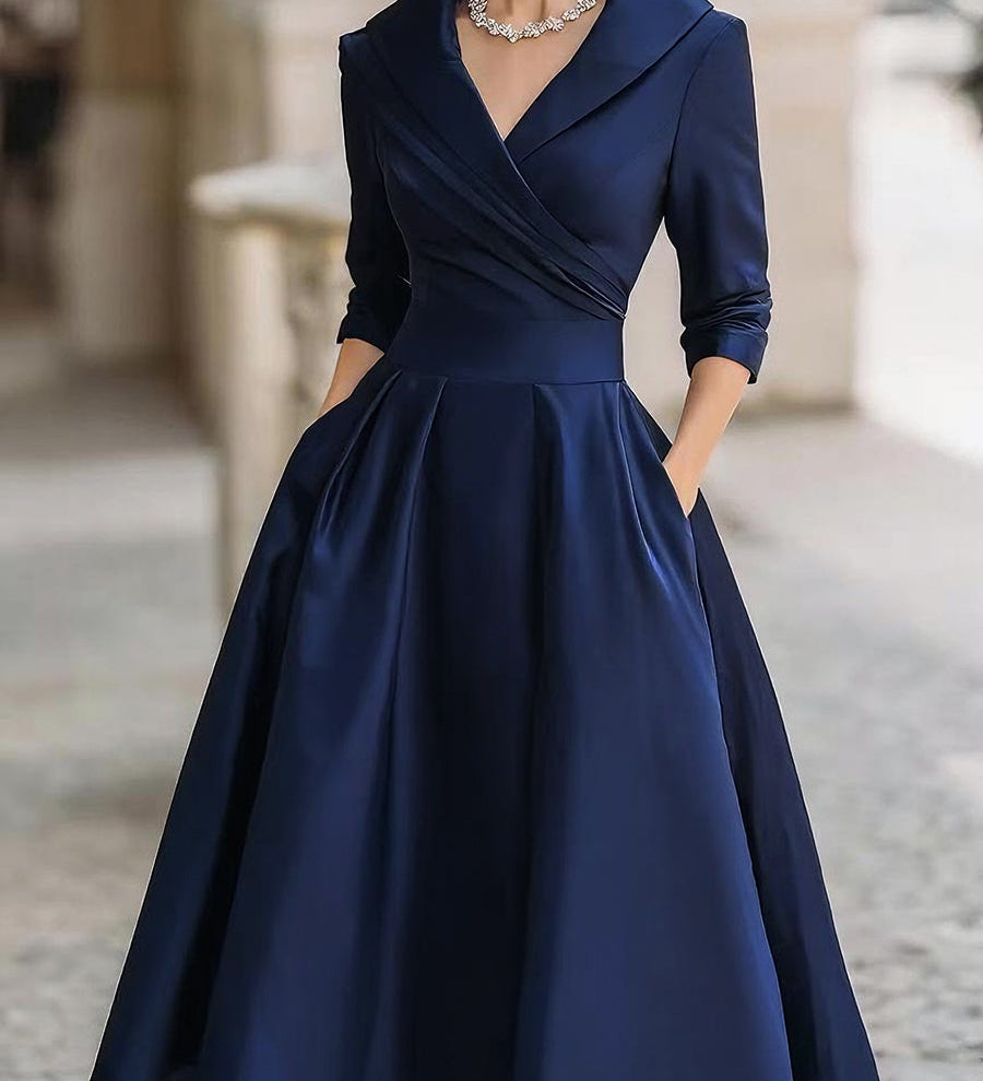 Ivana | Vintage satenska midi haljina