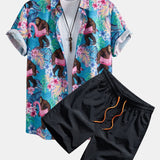 Milan - Tropical Print Shirt and Swim Shorts
