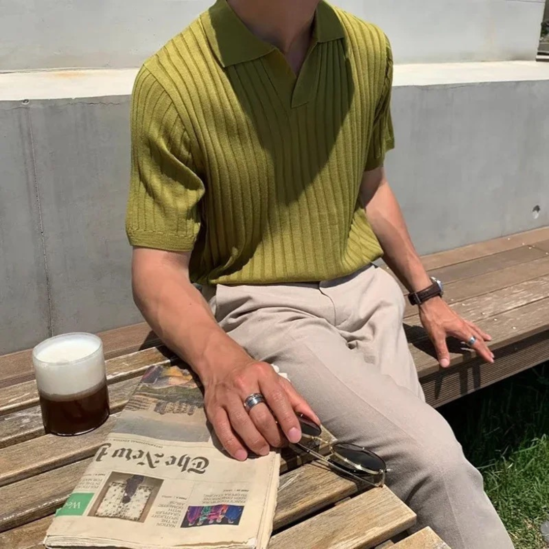 Kristijan | Elegantna rebrasta polo majica