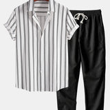 Dušan - Striped shirt and linen trousers