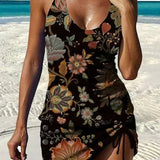 Ivana - Graphic floral tankini with shorts and tummy control