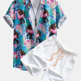 Milan - Tropical Print Shirt and Swim Shorts