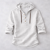 Blake | Hoodie košulja od pamuka i lana s kapuljačom