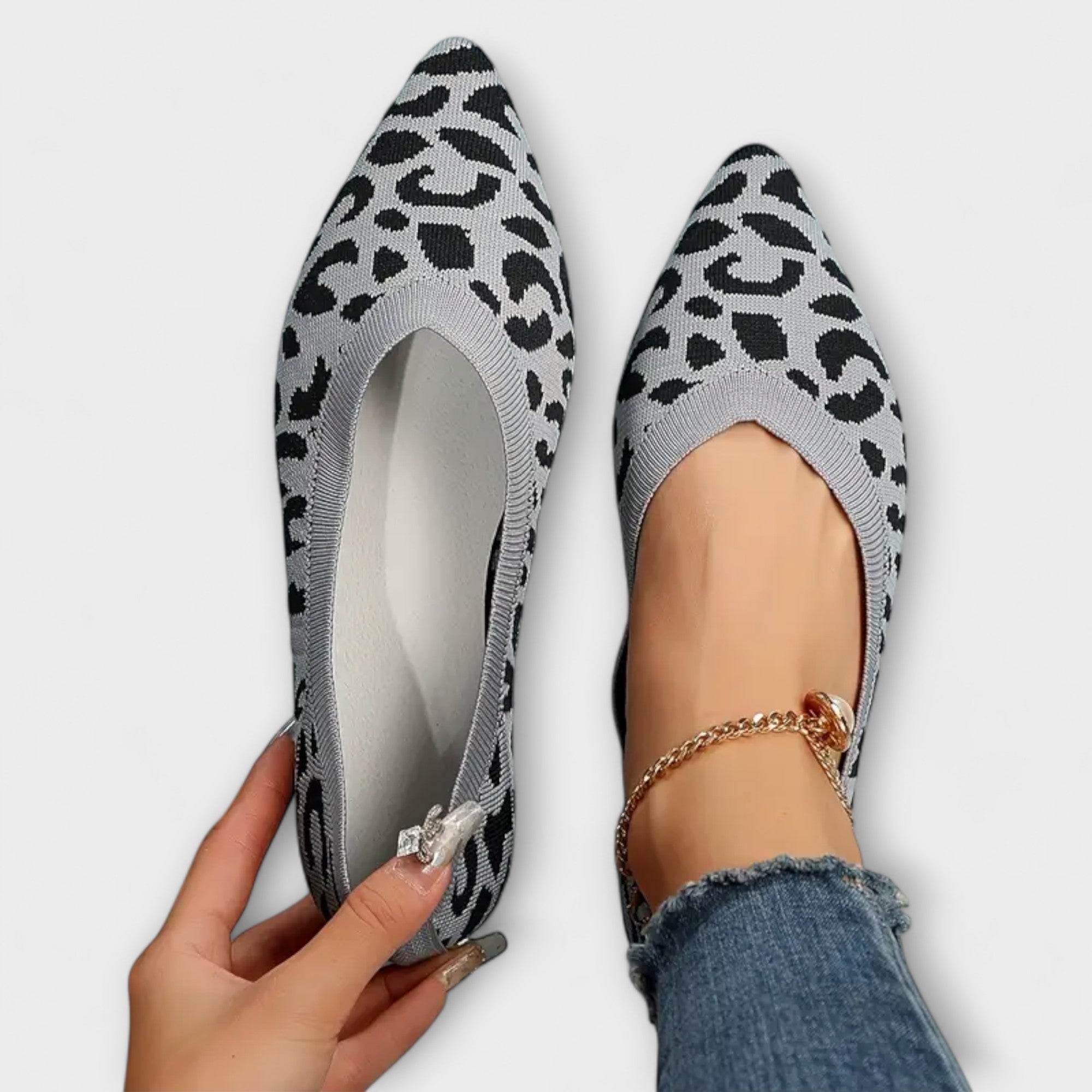 Paulina | Čipkane balerinke s leopard uzorkom