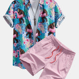 Milan - Tropical Print Shirt and Swim Shorts