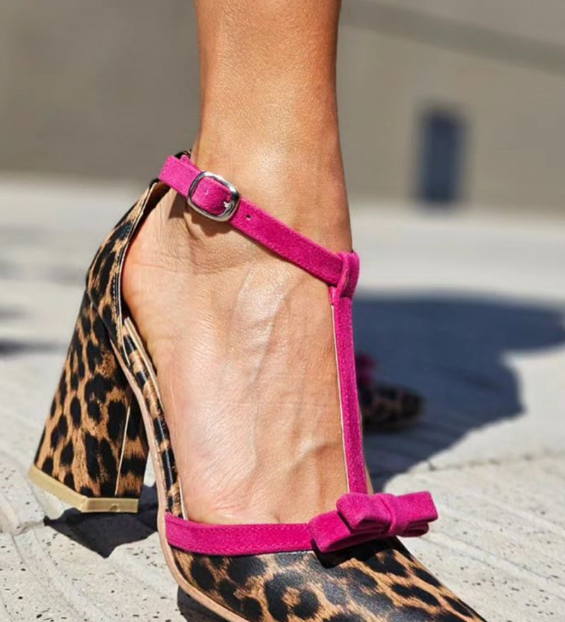 Leona | Zelene sandale s leopard uzorkom i šarenim detaljima