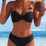 Marija - jednobojni bikini sa vezivanjem oko vrata
