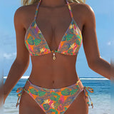 Aleksandra - Bikini sa trakom oko vrata i printom