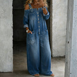 Firenca - Denim kombinezon otvorenih ramena