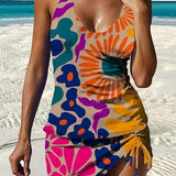 Ivana - Graphic floral tankini with shorts and tummy control