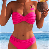 Marija - jednobojni bikini sa vezivanjem oko vrata