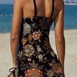 Ivana - Graphic floral tankini with shorts and tummy control