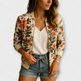 Andreia | Elegantna bomber jakna s cvetnim dezenom Andreia
