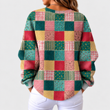 Tomislava | Džemper sa živim patchwork uzorkom