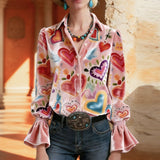 Vintage Blus Med Hjärttryck | Vintage bluza sa printom srca