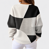 Stanojka | Džemper sa crno-belim color-block dizajnom