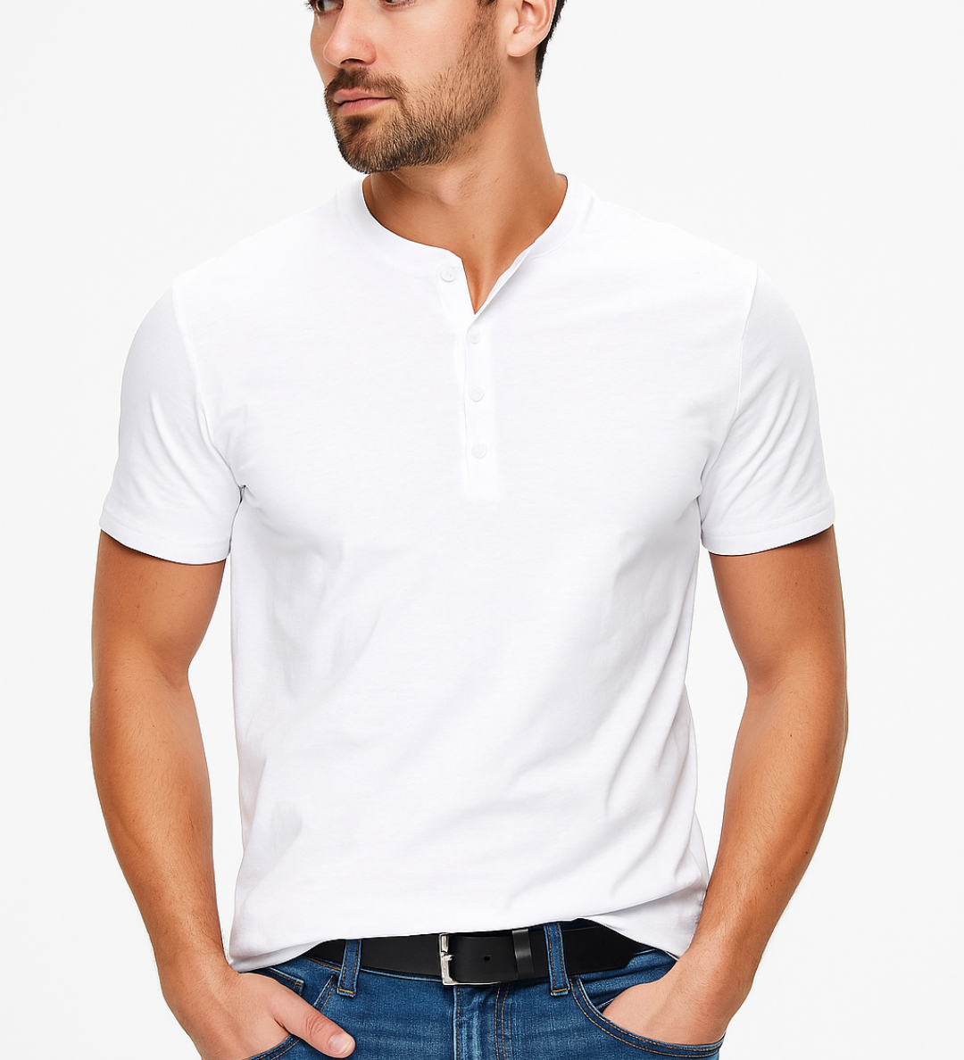 Henley majica s ovratnikom na gumbe