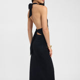 Lerata | Elegantna duga haljina s halter kragnom