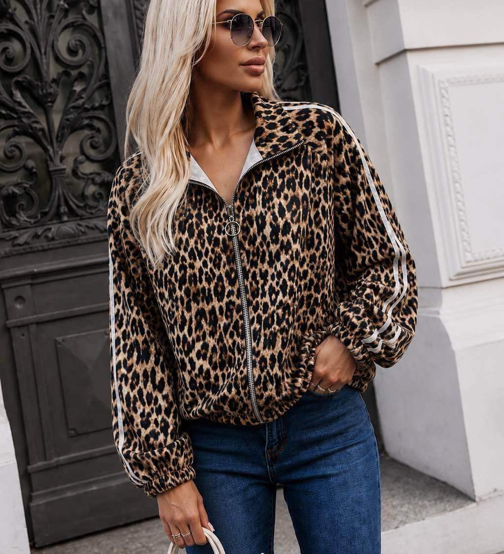Sportska jakna s leopard uzorkom