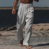Theo | Široke pantalone od lana Theo