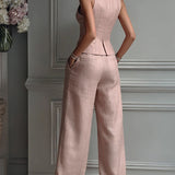 Roxana | Elegantno odelo sa prsluk i pantalonama wide-leg