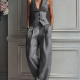 Roxana | Elegantno odelo sa prsluk i pantalonama wide-leg