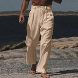 Theo | Široke pantalone od lana Theo