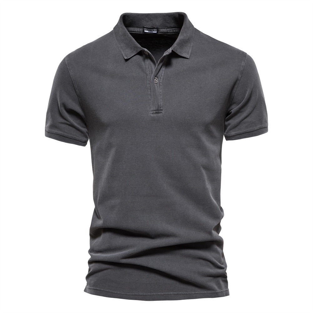 Polo majica s rebrastom kragnom i tri gumba