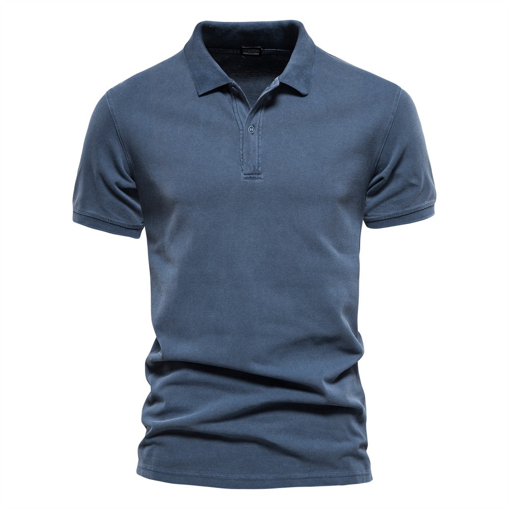 Polo majica s rebrastom kragnom i tri gumba