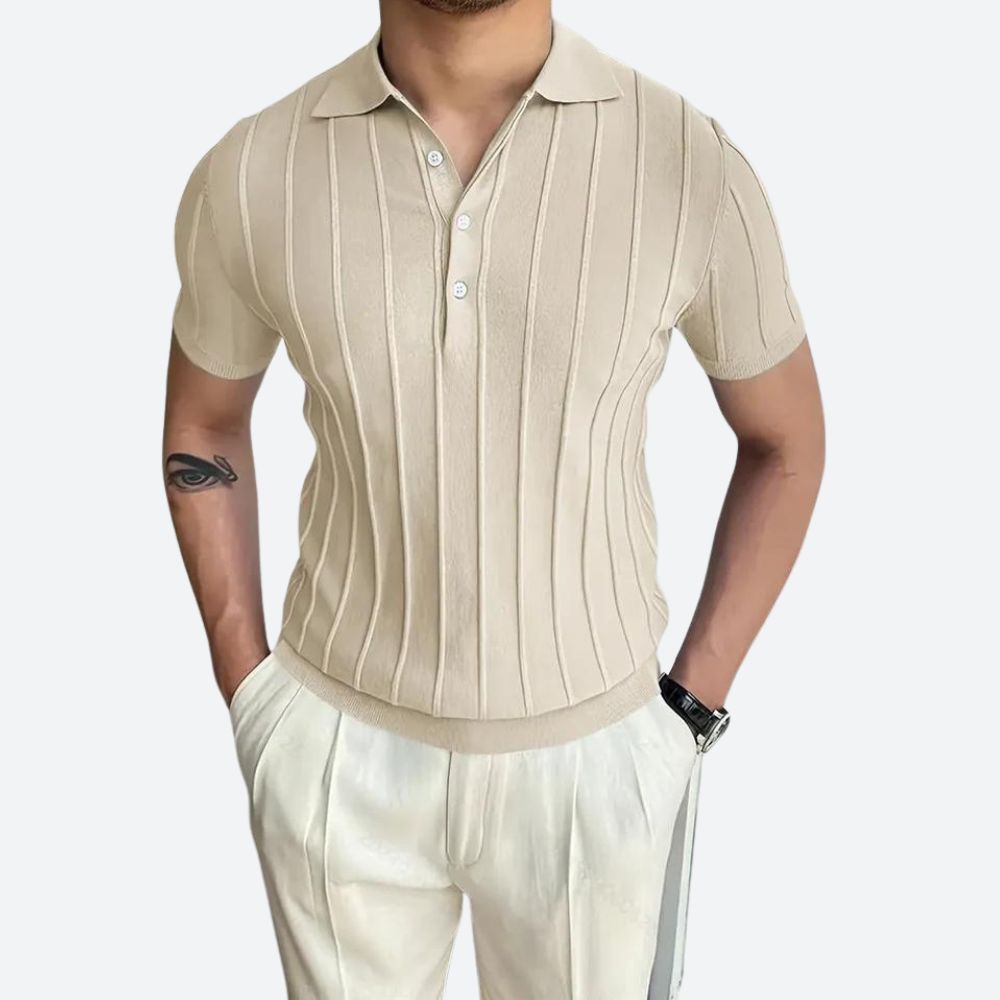 Polo majica | Rastegljiva mešavina sa V-izrezom