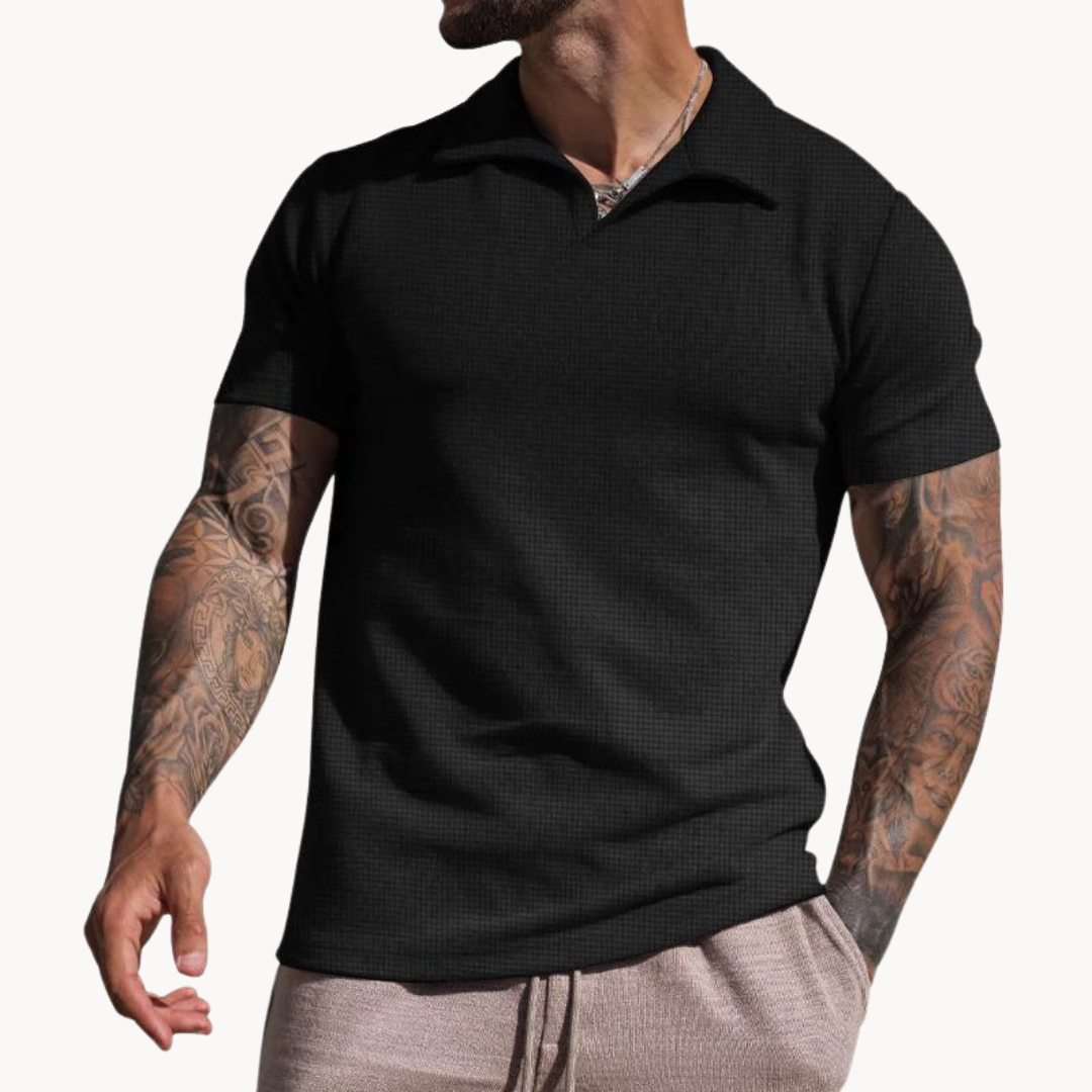 Polo majica s Johnny ovratnikom od obojenih vlakana