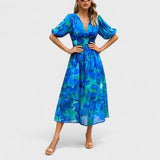 Clara - Elegantna midi haljina sa cvetnim dezenom
