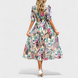 Clara - Elegantna midi haljina sa cvetnim dezenom