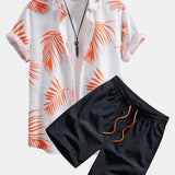 Miloš - Leaf Print Shirt and Swim Shorts
