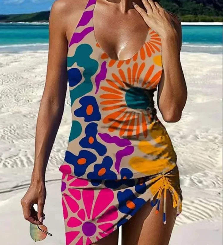 Ivana | Cvetni tankini sa šortsem i efektom ravnog stomaka