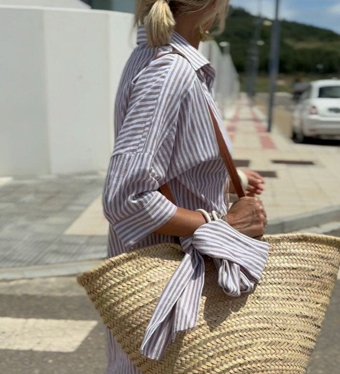 Veronika | Klasična košulja-haljina na pruge